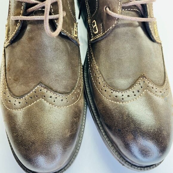 English Laundry Mens Chuck Size 10.5 Ankle Boots Brown Leather Wingtip EL2504B - Picture 15 of 15